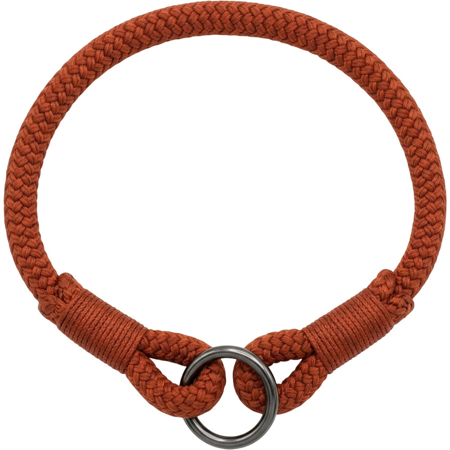 Yean Braided Rope Slip Dog Collar 45 cm Rust